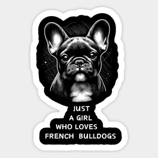 Just A Girl Who Loves French Bulldogs Sticker